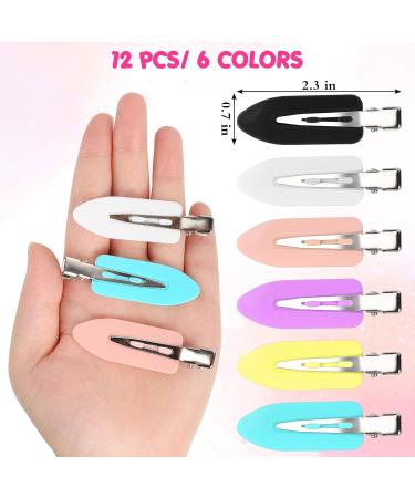 No Bend Hair Clips 12 Pcs - Creaseless Hair Clips for Makeup and Styling - Duck Billed Flat Hair Clips for Women and Girls - Buy Online on GoSupps.com