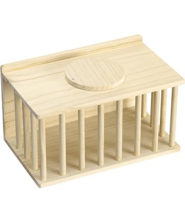 Navaris Wooden Hay Feeder for Small Pets - Rabbit and Guinea Pig Hay Rack - Natural Pine Wood Pet Hay Holder with Sliding Lid - Keeps Hay Tidy and Organised - Buy Online on GoSupps.com