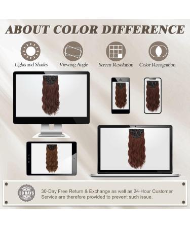 Buy BARSDAR 50 cm Clip In Hair Extensions - Long Wavy Thick & Natural Soft Synthetic - Copper Chestnut for Women & Girls - Buy Online on GoSupps.com