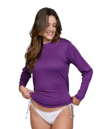 INGEAR Women's Long Sleeve Sun Protection Swim Shirt UV Womens Sun Shirts Rash Guard Purple Small