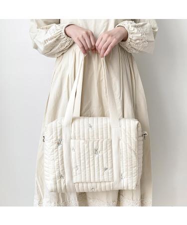 Sonarin Big Capacity Embroidery Baby Diaper Bag | Lightweight Travel Hand Luggage & Shoulder Bag | Stylish Olive Carrying Bag - Buy Online on GoSupps.com