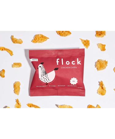 Flock Keto Chicken Skin Chips - BBQ Flavor, Low Carb, High Protein, Gluten Free, 8-Pack Snack - Buy Online on GoSupps.com