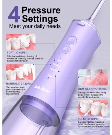 Sejoy Water Dental Flosser Pick - Portable Oral Irrigator Rechargeable & Waterproof for Teeth Cleaning - Perfect for Travel - Buy Online on GoSupps.com