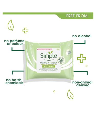 Simple Kind To Skin Cleansing Facial Wipes - Waterproof Mascara Remover, 25 Count (4 Pack) - Perfect for Sensitive Skin - Buy Online on GoSupps.com