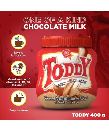 Toddy Chocolate Powder Drink Mix - Breakfast Shake with Vitamins and Proteins Instant Hot and Cold Beverage for Kids & Adults 14.10 Oz (Pack of 1) - Buy Online on GoSupps.com