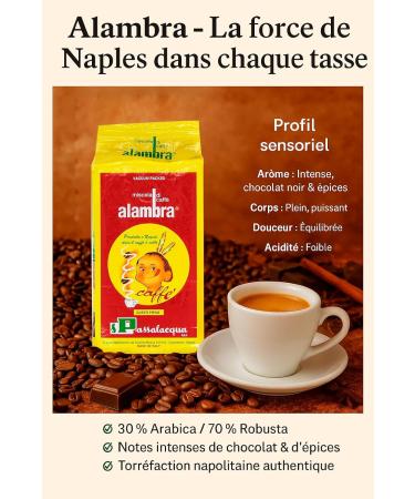 Neapolitan ground coffee alambra intense Italian espresso taste passalacqua 250 g - Buy Online on GoSupps.com