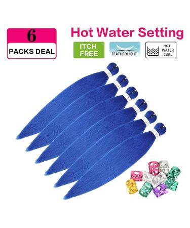 Xusuperb Pre-Stretched Braiding Hair - 30 Inch Blue Kanekalon Extensions (6 Pack) for Easy Yaki Rasta Braids - Buy Online on GoSupps.com