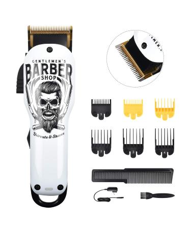 BESTBOMG Updated Professional Hair Clippers Cordless Hair Haircut Kit Rechargeable 2000mAh Hair Beard Trimmer Haircut Grooming Kit with 6 Guide Combs & for Men/Father/Husband/Boyfriend Y4-white