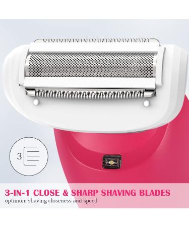 Laintene Electric Razor for Women - Painless Wet & Dry Shaver with LED Light - Waterproof Body Hair Removal Trimmer for Legs, Underarms, Arms in Rose - Buy Online on GoSupps.com