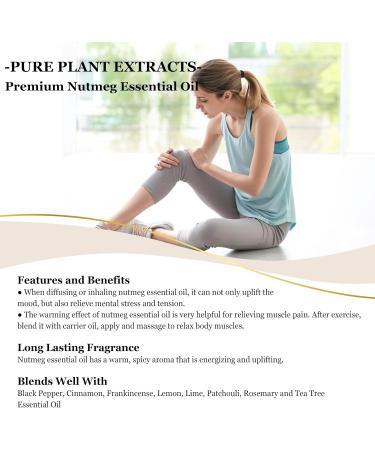 Pure Natural Nutmeg Essential Oil - 118ml for Aromatherapy & Diffusers | Relaxing Home Fragrance - EUQEE - Buy Online on GoSupps.com