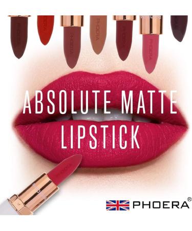 Phoera Absolute Velvet Matte Lipstick - Long Lasting, Waterproof, UK (108 Jelly) - Buy Online on GoSupps.com