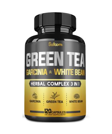 Green Tea Extract Pill EGCG 16000Mg per Serving with 12000Mg Green Tea, 2000Mg Garcinia Cambogia & 2000Mg White Kidney Bean - Support Body Balance, Heart & Immune Health - 120 Capsules 2 Month Supply Green Tea - 16000mg