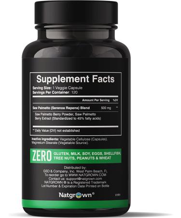 Saw Palmetto Prostate Supplements for Men - DHT Blocker - Hair Growth & Urinary Health - 120 Vegan Capsules - Buy Online on GoSupps.com