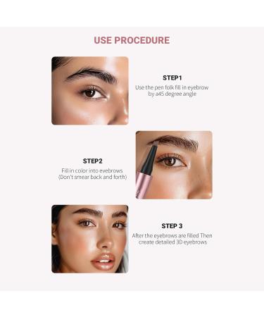 Eyebrow Pen Eye Brow Pencils for Women with 4-Fork-Tip Create Natural Hair-Like Brows Microblading Eyebrow Pen (02) - Buy Online on GoSupps.com