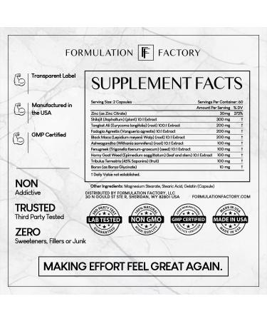 Formulation Factory Self Obsessed 10 in 1 Masculinity Maximizer Supplement Shilajit for Men Tongkat Ali Ashwaganda Fenugreek Muscle Growth Energy Drive Strength Recovery 2 Month (Pack of 1) Self Obsessed 120 Count (  - Buy Online on GoSupps.com