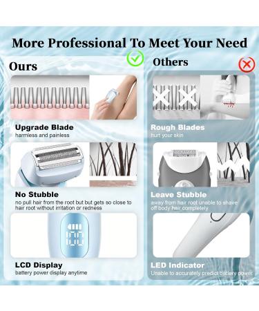 Buy 2-IN-1 Electric Shaver Razors for Women - Rechargeable Wet/Dry Bikini Trimmer | Painless Hair Removal for Legs Underarms Face | IPX7 Waterproof - Buy Online on GoSupps.com