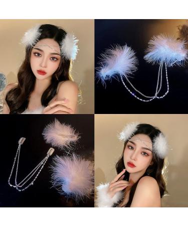 hgnxa Korean Female Hairpin White Side Clip Hair Clips Hairpin Feather Barrettes Headpiece for Women Girls - Buy Online on GoSupps.com