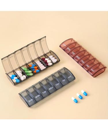 JAIMELA 7-Day Pill Organizer Box | Easy Open Medication Storage for Vitamins & Supplements | Red - Buy Online on GoSupps.com