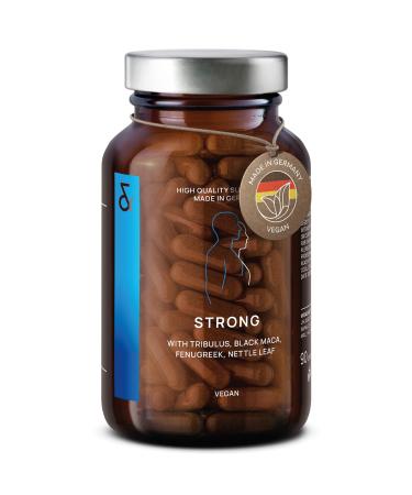 STRONG - Complex Black Maca with Tribulus Terrestris, Codyceps Sinensis, L-Arginine, Black Garlic, Fenugreek, Ginseng, Zinc & Selenium - 90 Capsules - Testosterone Man Booster