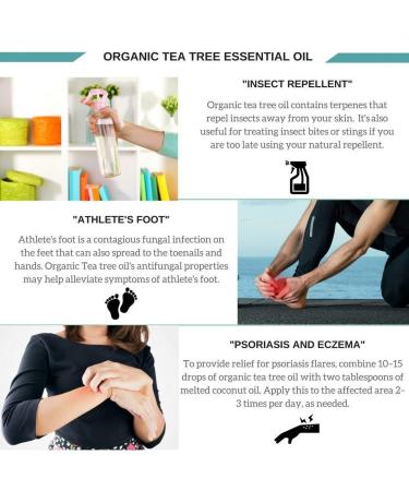 Naturenics Tea Tree Essential Oil - 100% USDA Organic Melaleuca Alternifolia - Therapeutic Grade for Acne, Toenail, Lice, Hair, Face & Skin Issues - 1 Fl Oz - Buy Online on GoSupps.com