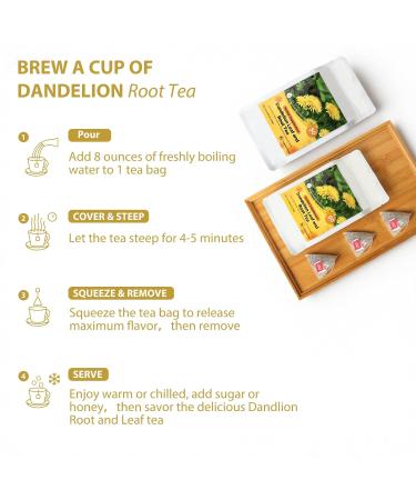 Dandelion Leaf And Root Tea Natural Dandelion Herbal Detox Tea Bags Protects Liver And Kidney Health Boosts Immunity Aids Digestion Caffeine-Free (1 Pack/50 Bags) Dandelion Root 1Bag(50pcs) - Buy Online on GoSupps.com