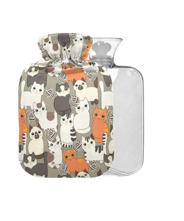 Funny cartoon cat heat bottle with reference 1 l small warfood for pain relief back pain hot cold therapy BPA-free 1l