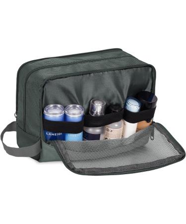 WANDF Water-Resistant Nylon Toiletry Bag - Lightweight Dopp Kit for Travel (A-Pure Grey) - Buy Online on GoSupps.com