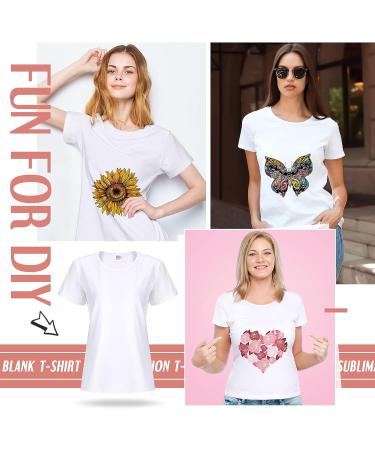 5-Piece Women's White Polyester Sublimation T-Shirt Set - Short Sleeve, Size Medium - Buy Online on GoSupps.com