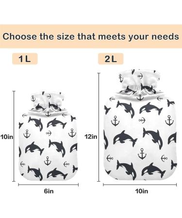 Naanle Whale Anchor Hot Water Bottle - 1L Transparent Heat Bottle for Bed & Hand Warmers | Pain Relief & Cold Therapy - Buy Online on GoSupps.com