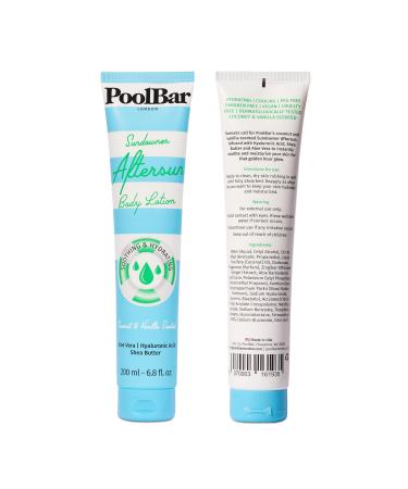 PoolBar Sundowner Aftersun Body Lotion for Women and Men Skin Care Hydration and Soothing Relief Coconut & Vanilla Scent Sun Care Enriched with Hyaluronic Acid Shea Butter and Aloe Vera 200ml