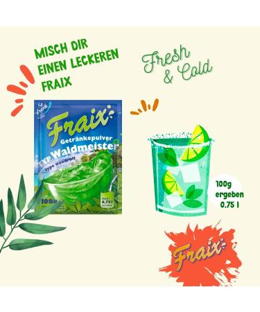 TSI Consumer Goods FRAIX Waldmeister drink powder 100 pieces 100 x 100 g value pack refreshing instant powder with floral flavor fruit powder perfect for picnic birthday party - Buy Online on GoSupps.com