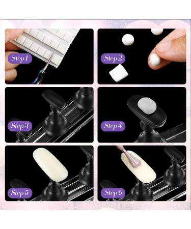 2 Set Acrylic Nail Design Practice Stands with 96 White Reusable Adhesive Putty - Magnetic Holders for Training Fingernail Display and DIY Nail Art - Black - Buy Online on GoSupps.com