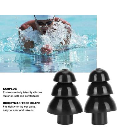 Tree Shape Design Silicone Earplugs for Swimming, Waterproof & Fashionable - Black - Buy Online on GoSupps.com