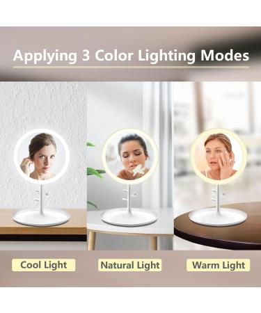 OUOYYO Travel Mirror - 25 LED Touch Screen Lighted Makeup Mirror | Dimmable Brightness, 3 Modes | Portable & Compact Vanity Mirror for Women (White) - Buy Online on GoSupps.com