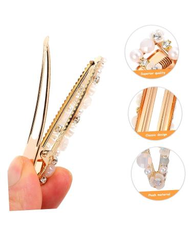 FOMIYES 2pcs Bridal Flower Hair Accessories - White Pearl Hair Claw and Rhinestone Hair Barrettes for Women - Fashion Headpiece Hair Clips 6.6X1.8X0.5cm - Buy Online on GoSupps.com