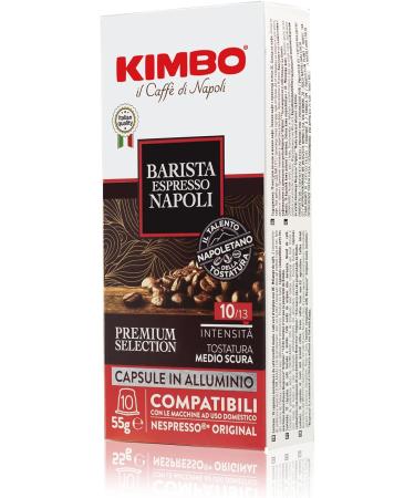 Kimbo Espresso Napoli Aluminum Coffee Pods - Nespresso Compatible Medium Dark Roast (10 Capsules) - Buy Online on GoSupps.com