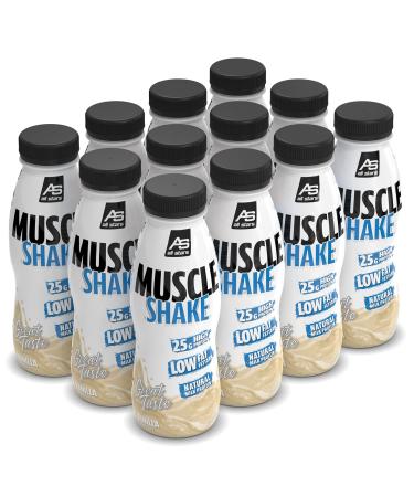 All stars Muscle Shake Vanilla 12 Sack I 12 x 330ml protein shake with 25g protein I protein drink with milk protein & lean milk i protein shake fluid & ready to eat.