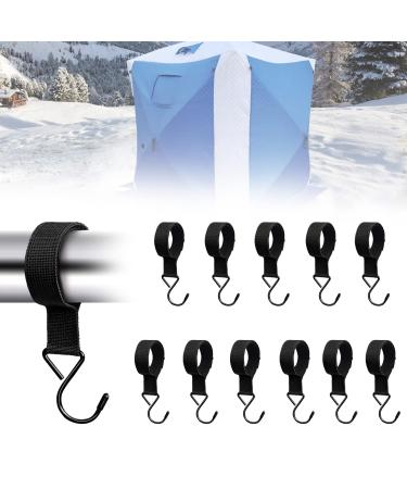12Pcs Ice Fishing Shelter Coat Hooks, Heavy Duty Ice Fishing Shelters Hooks Accessory Hanger for Ice Fishing Tent, Outdoor Camping, Hunting Blinds, Hanging Storage Fishing&Hunting Accessories