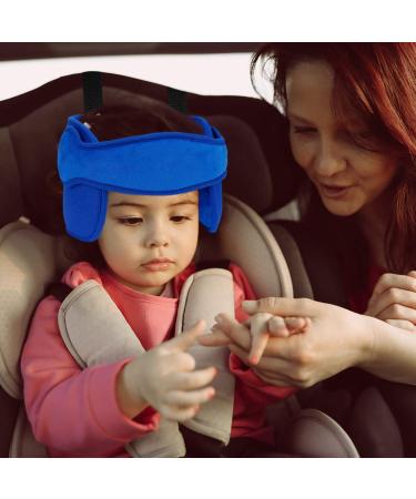 Adjustable Cotton Child Car Head Support & Neck Protector - Blue | Seat Headrest for Baby, Kids, Toddlers - Buy Online on GoSupps.com