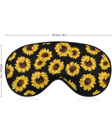 Sunflower Sleep Mask for Women | Adjustable Eye Shades Cover with Elastic Strap Comfortable & Stylish - Buy Online on GoSupps.com