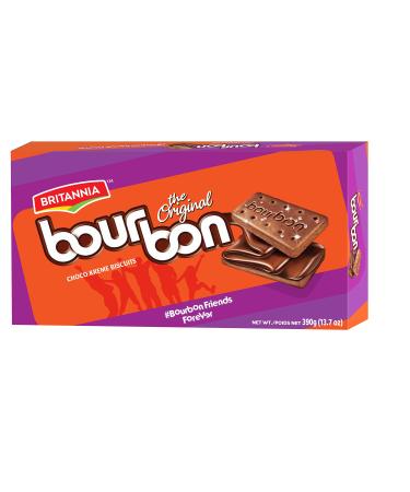 BRITANNIA Bourbon the Original-Choco Creme Biscuits 13.7oz /390g (Pack of 1) Bourbon 390g 14.11 Ounce (Pack of 1)