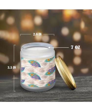 Orange Lemon Aromatherapy Candles - 7 oz Scented Jar Candle Gift Set for Women | Long Lasting Home Fragrance with Peacock Feather Design - Buy Online on GoSupps.com