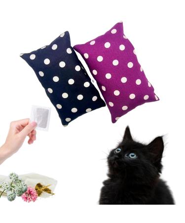 Snoozycat 2 pieces refillable valerian pillow for cats with 4 valerian refill pads handmade and washable cotton with natural 100% organic cat balrian