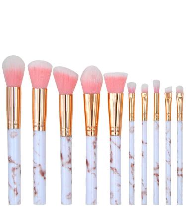 Make-up brush set synthetic Kabuki eyeshadow brush for primer facial powder blush concealer contour-make-up brush pink 10 pieces - Buy Online on GoSupps.com
