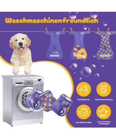 Oouipets Dog & Cat Diapers (3 Pack) | Premium Washable Pet Pants for Bitches | No Leak Comfortable & Eco-Friendly | Size S (28-38cm) - Purple - Buy Online on GoSupps.com