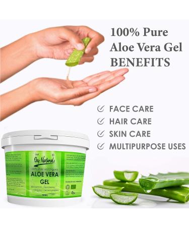 100% Pure Aloe Vera Gel from Freshly Cut Aloe Ideal for all skin & hair types After Sun Care Dry Skin Hydration Acne Suitable for Face Body Hair Cruelty-free Big 500g 500 g (Pack of 1) - Buy Online on GoSupps.com