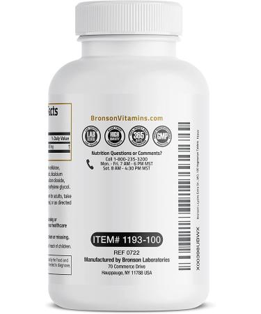 Bronson L-Lysine 1000mg High Potency Immune Support & Collagen Synthesis - 100 Vegetarian Tablets - Buy Online on GoSupps.com