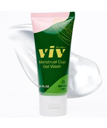 Viv for your V Menstrual Cup Gel Wash | Cleanser for Period Cups | Free of Toxins Parabens and Fragrances | Clean Formula for Silicone Menstrual Cups | 2 fl. oz.