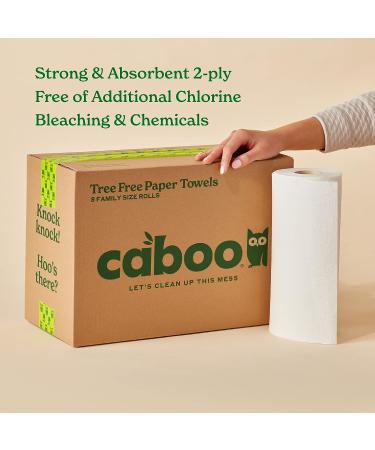 Caboo Tree Free Bamboo Paper Towels - Earth Friendly Sustainable Kitchen Paper Towels - 6 Rolls, 2 Ply Sheets - 6 Count - Buy Online on GoSupps.com