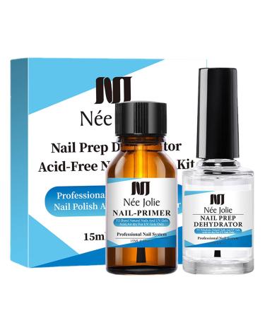 Nail Primer and Dehydrator | Professional Natural Nail Prep Dehydrate and Xtra Bond Acid- Primer Set Long-Lasting Primer for Acrylic Nails Fast Air Dry Nail Dehydrator and Primer Shangjia